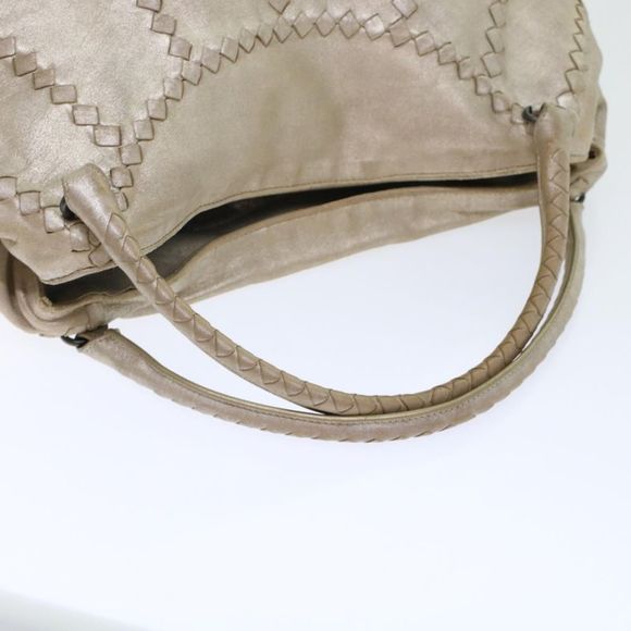 Pre Loved BOTTEGAVENETA  BOTTEGA VENETA INTRECCIATO Hand Bag Leather Gold Auth - Picture 7 of 10